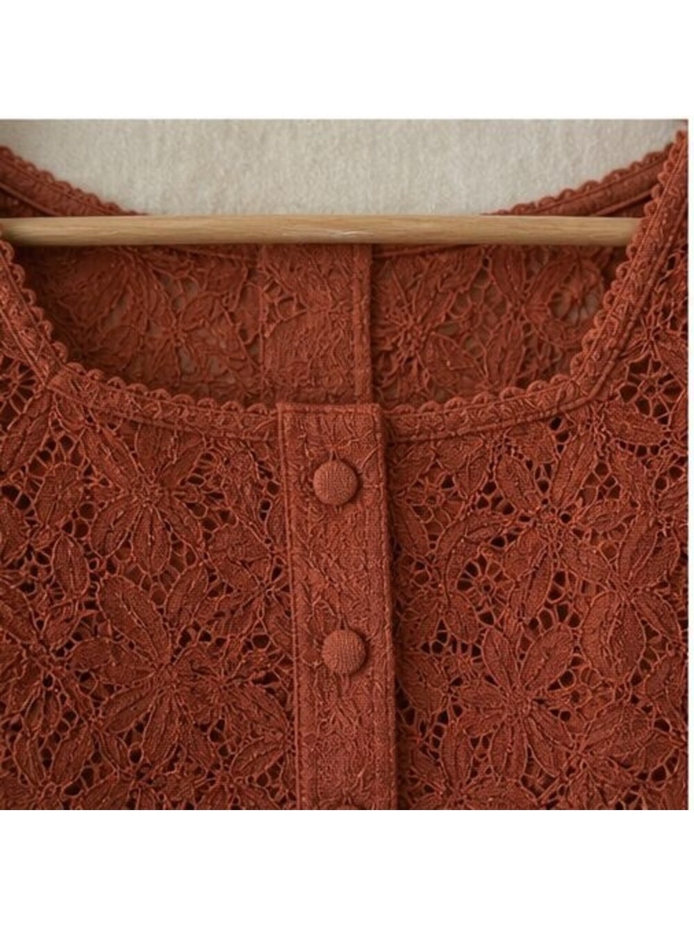 Rust Button Blouse - Picture 4 of 6